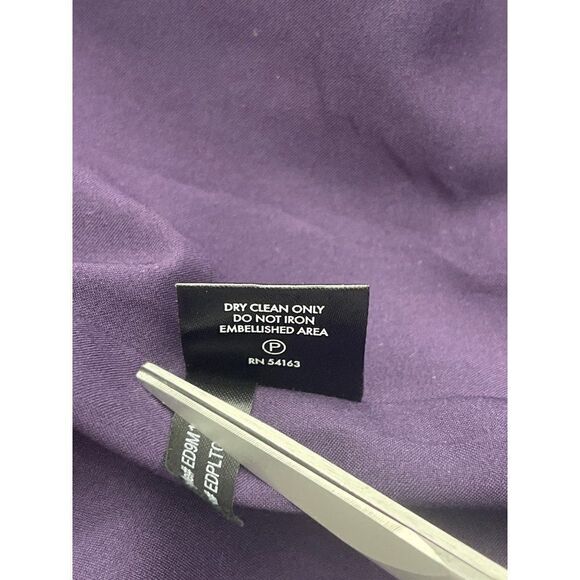 Ellen Tracy Purple Sleeveless Asymmetrical Neckline Dress Size 6 - Picture 12 of 13